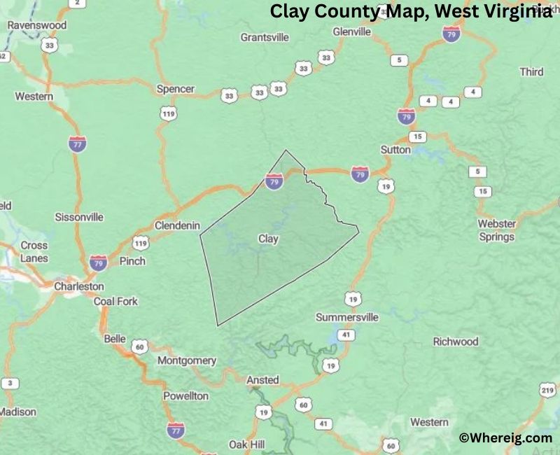 Map of Clay County, West Virginia