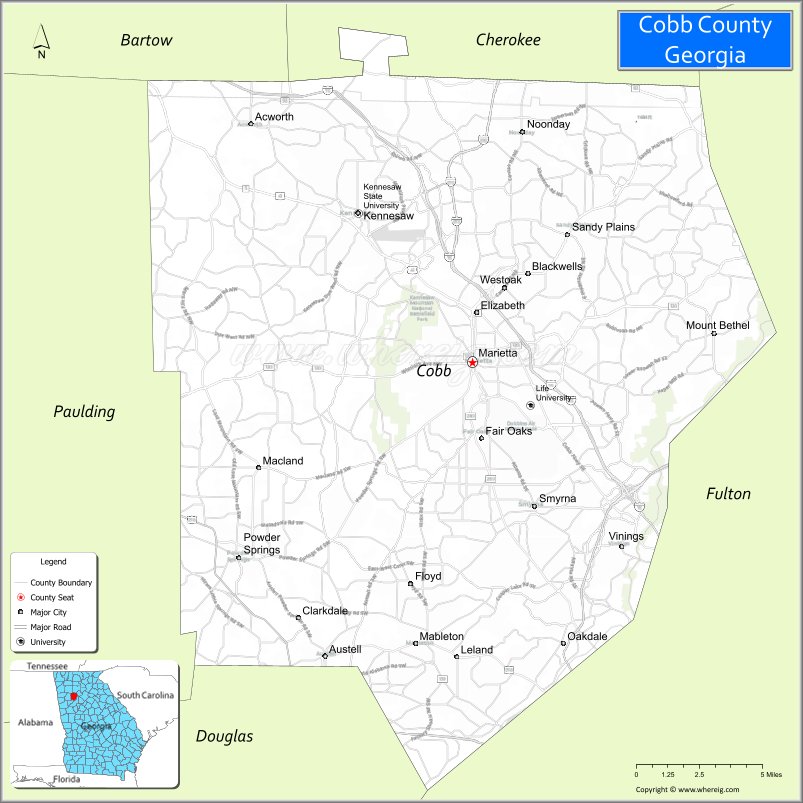 Map of Cobb County, Georgia
