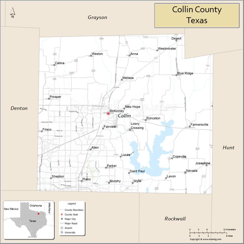 Map of Collin County, Texas