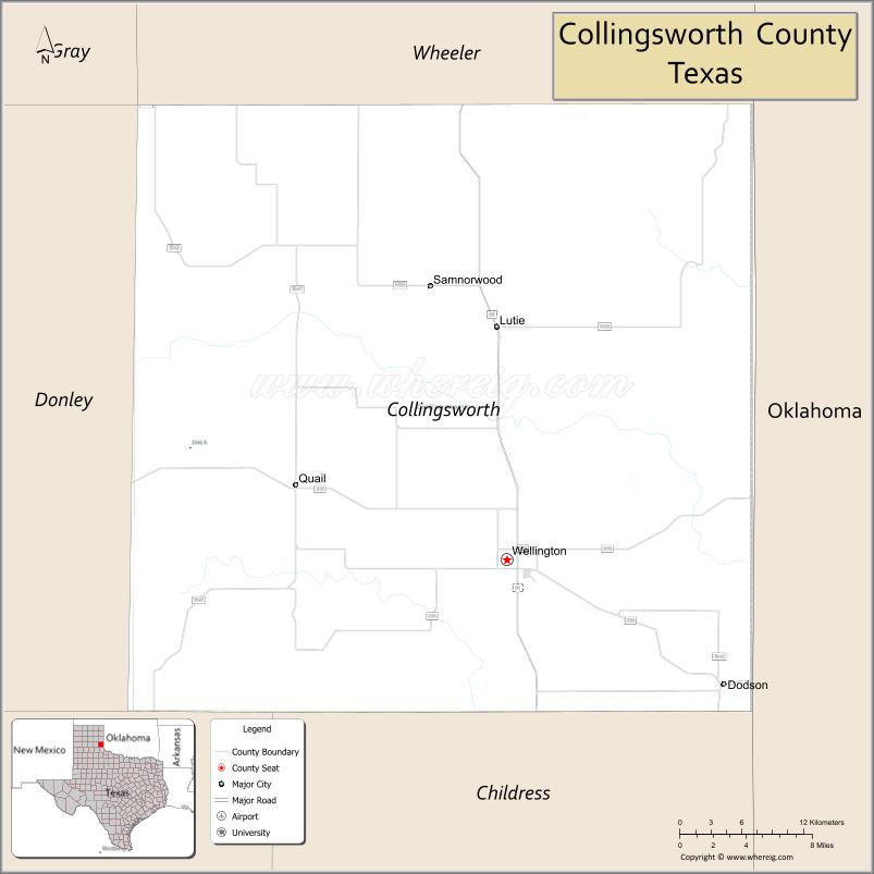 Map of Collingsworth County, Texas