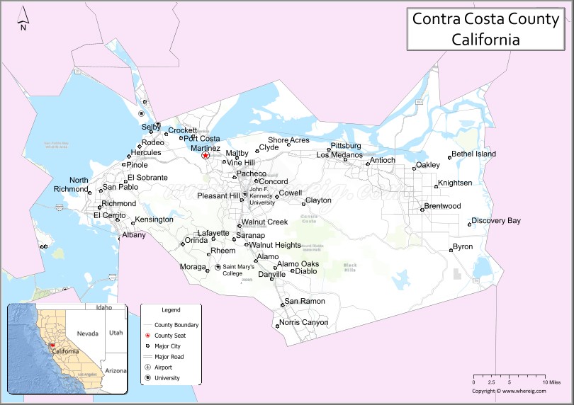 Map of Contra Costa County, California