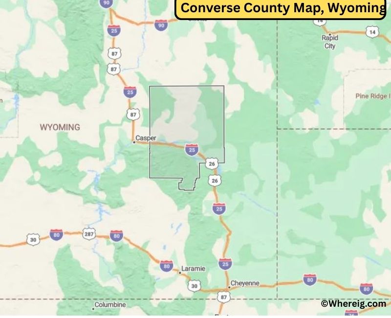 Map of Converse County, Wyoming