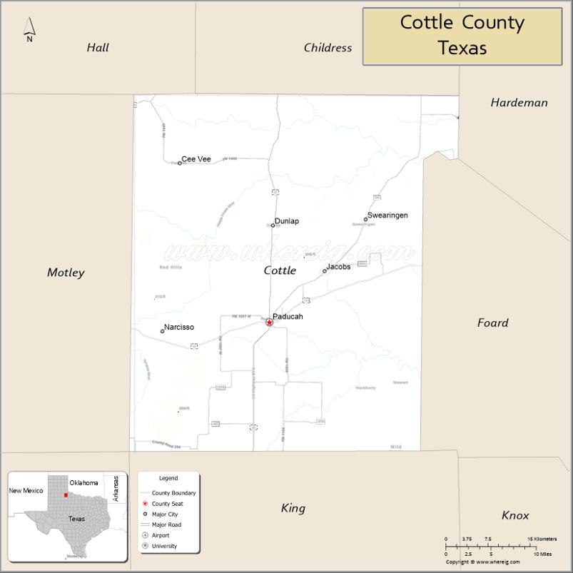 Map of Cottle County, Texas