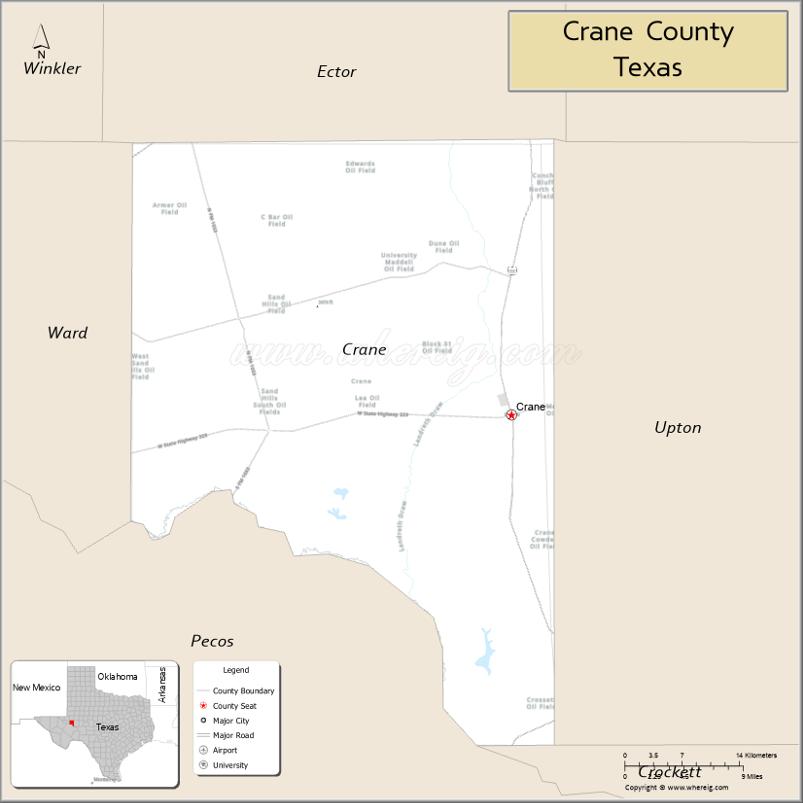 Map of Crane County, Texas