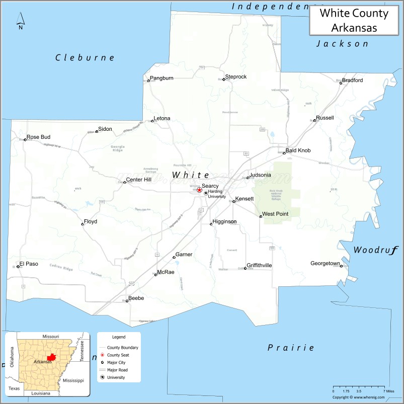 Map of Crawford County, Arkansas
