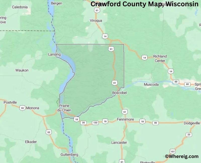 Map of Crawford County, Wisconsin