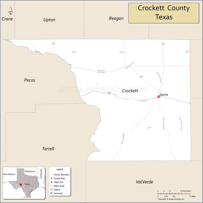 Map of Crockett County, Texas