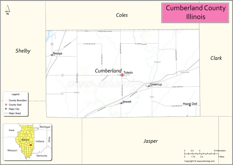 Map of Cumberland County, Illinois