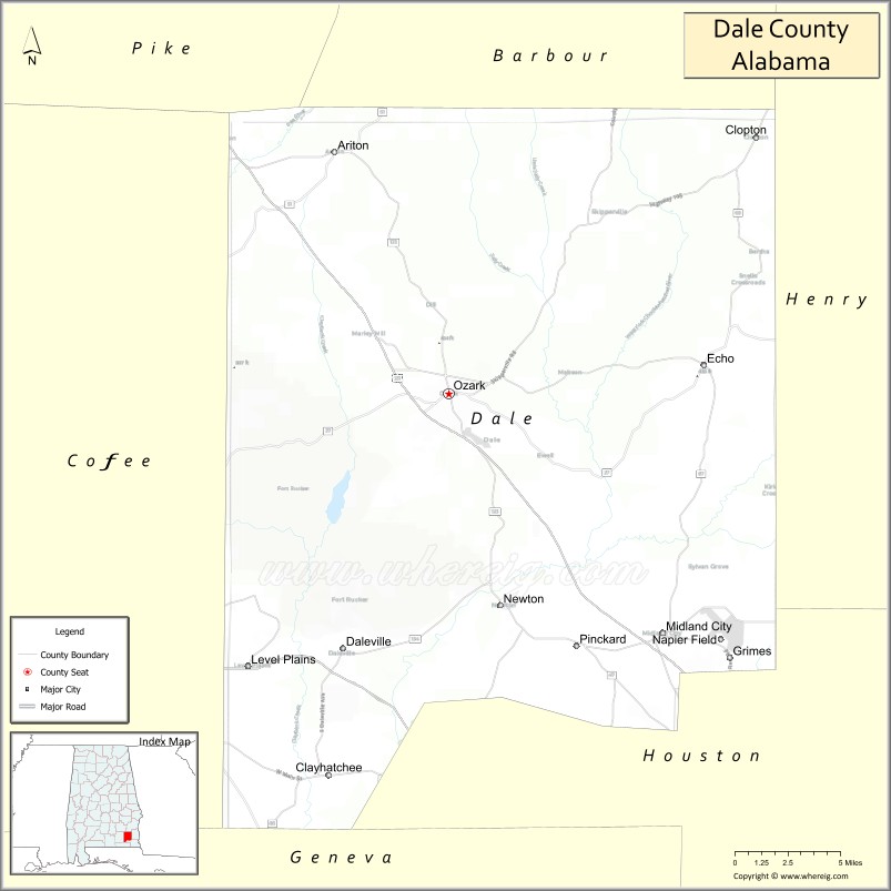 Map of Dale County, Alabama