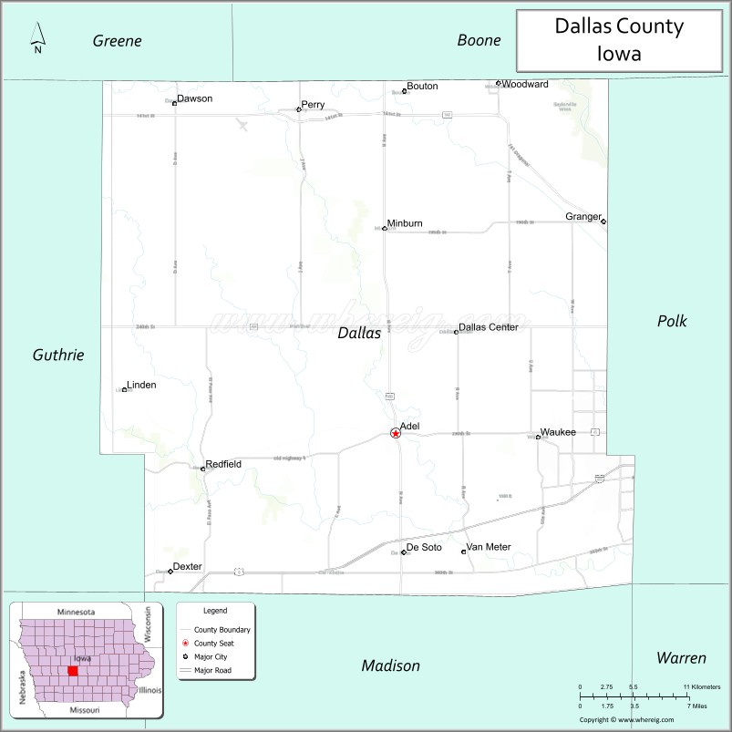 Map of Dallas County, Iowa