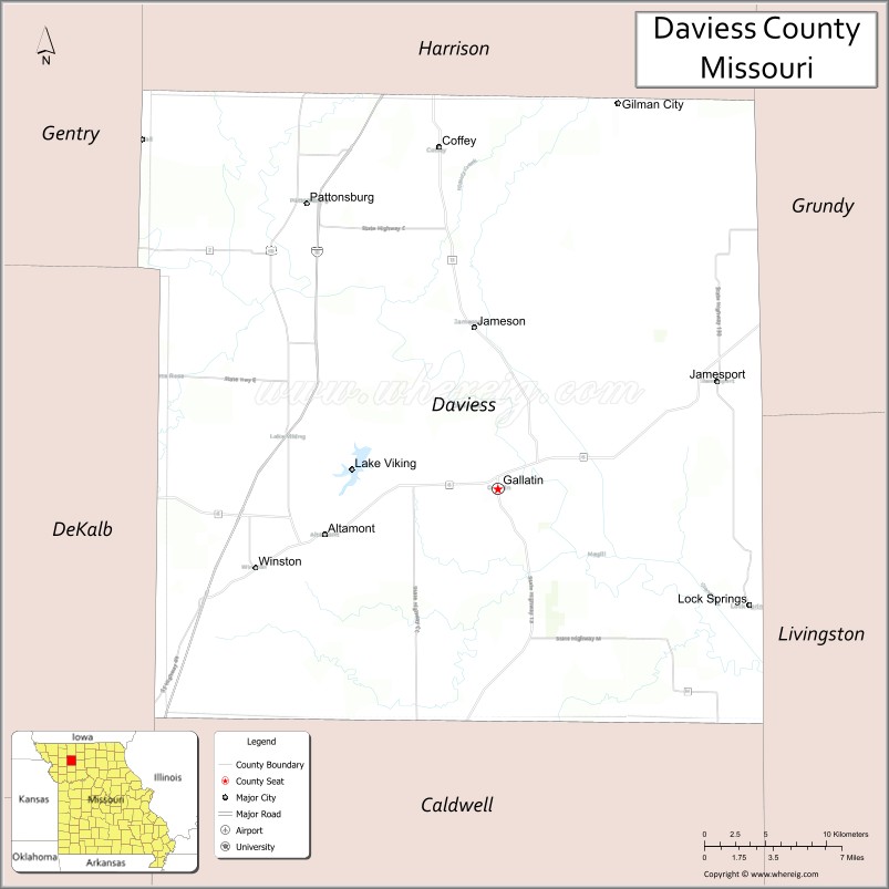 Map of Daviess County, Missouri