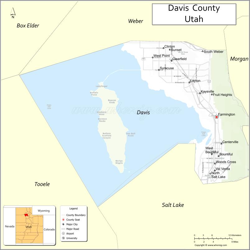 Map of Davis County, Utah