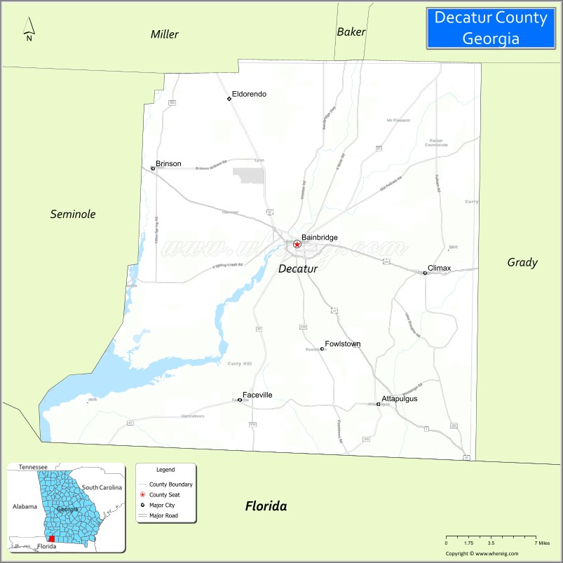 Map of Decatur County, Georgia