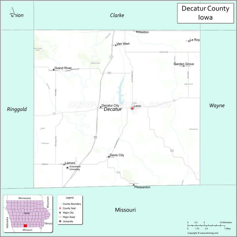 Map of Decatur County, Iowa