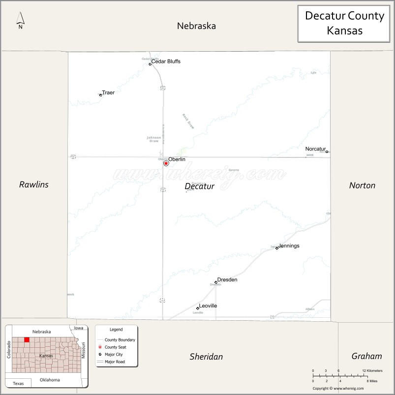 Map of Decatur County, Kansas