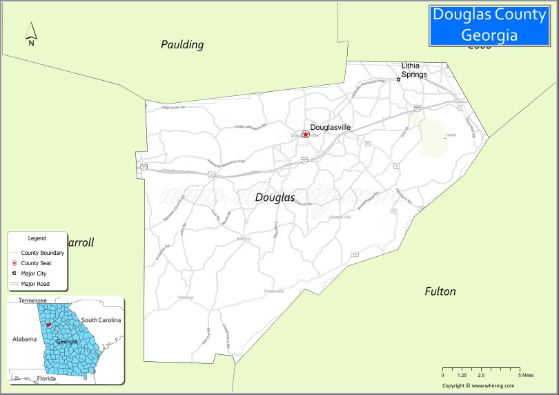 Map of Douglas County, Georgia