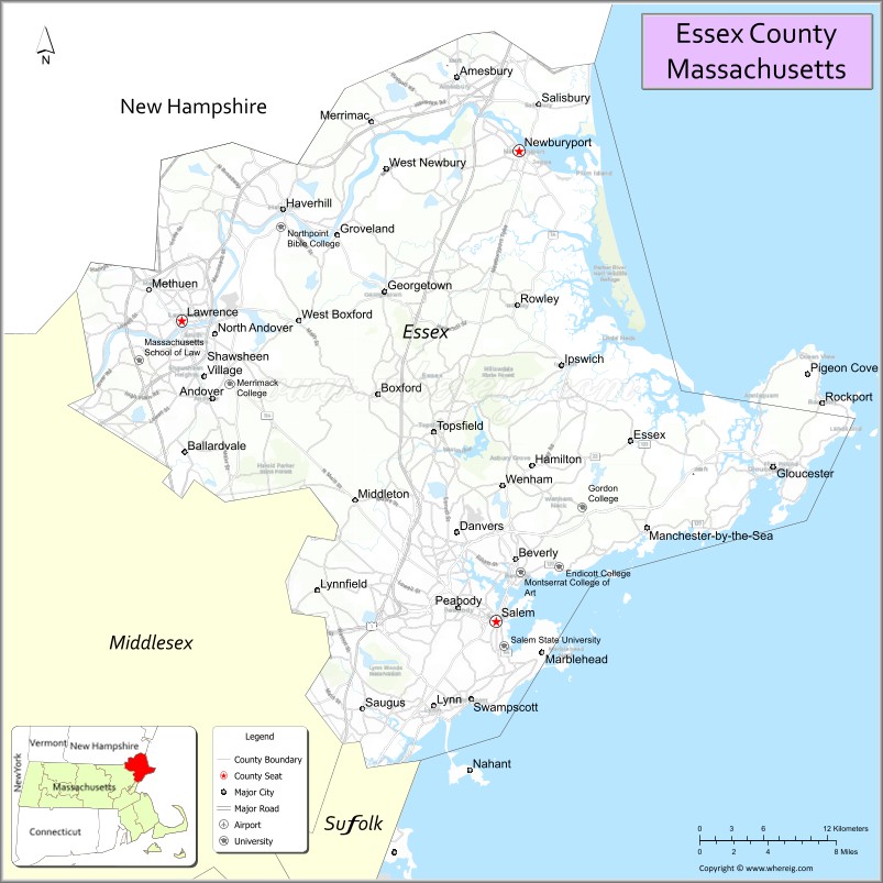 Map of Essex County, Massachusetts