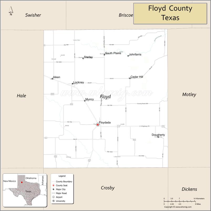 Map of Floyd County, Texas