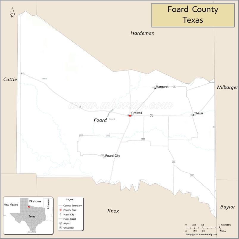 Map of Foard County, Texas