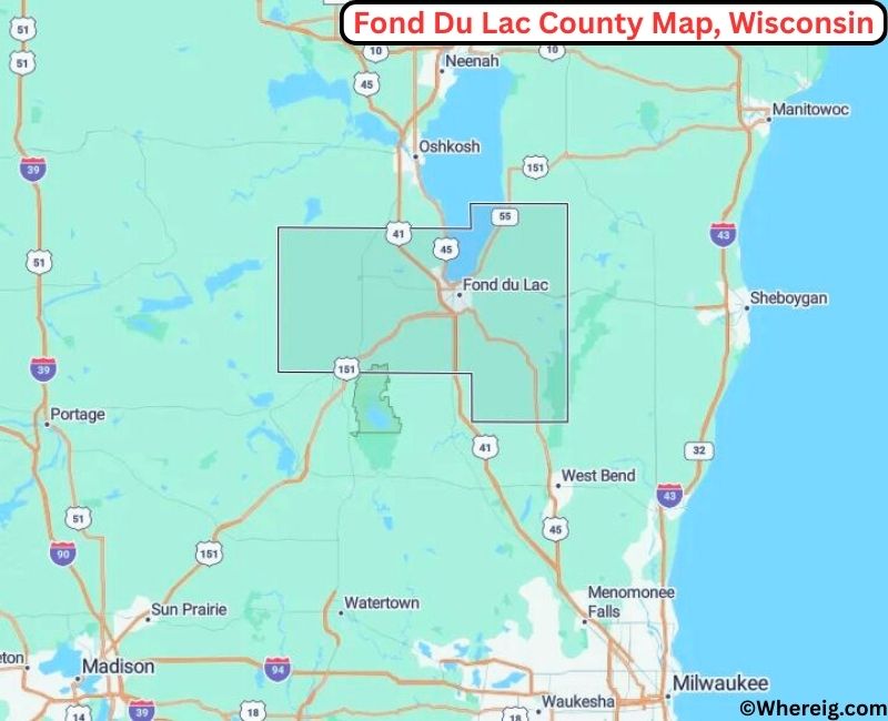 Map of Fond du Lac County, Wisconsin