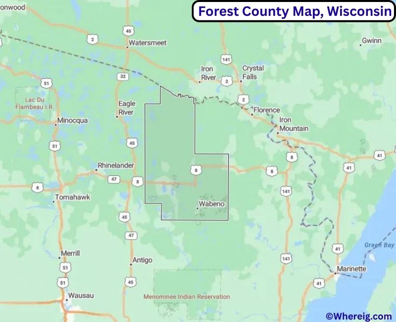 Map of Forest County, Wisconsin