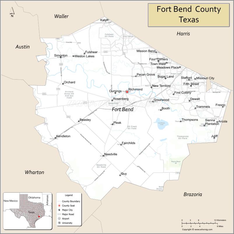 Map of Fort Bend County, Texas