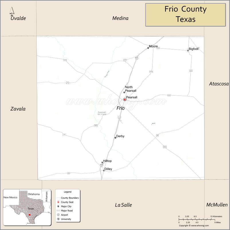 Map of Frio County, Texas