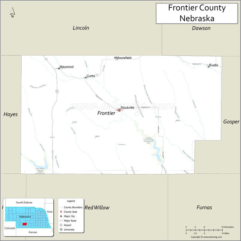 Map of Frontier County, Nebraska