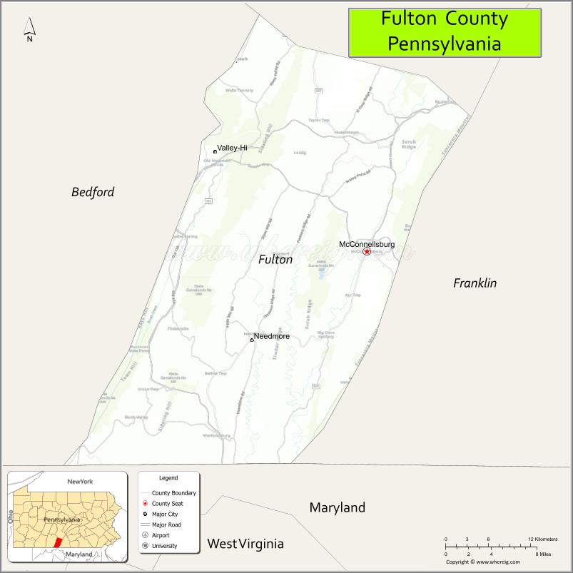 Map of Fulton County, Pennsylvania