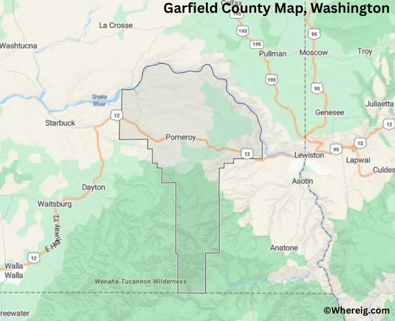 Map of Garfield County, Washington