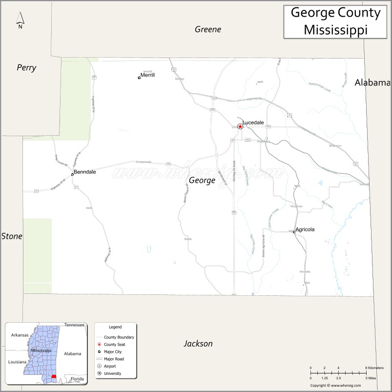 Map of George County, Mississippi