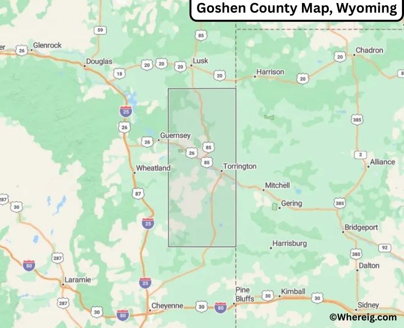 Map of Goshen County, Wyoming