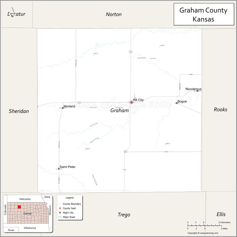 Map of Graham County, Kansas