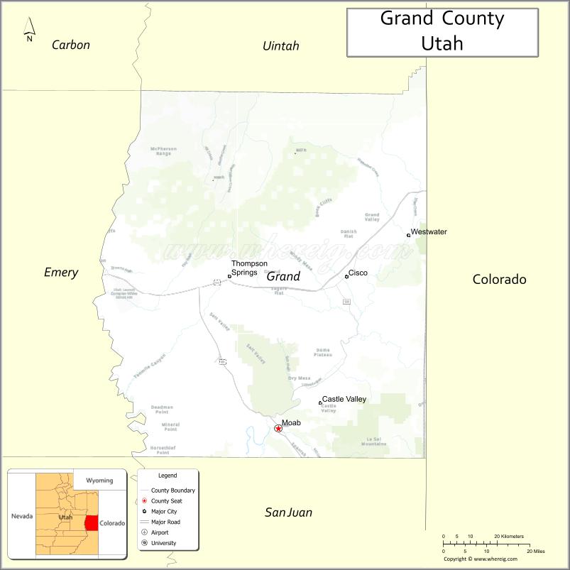 Map of Grand County, Utah