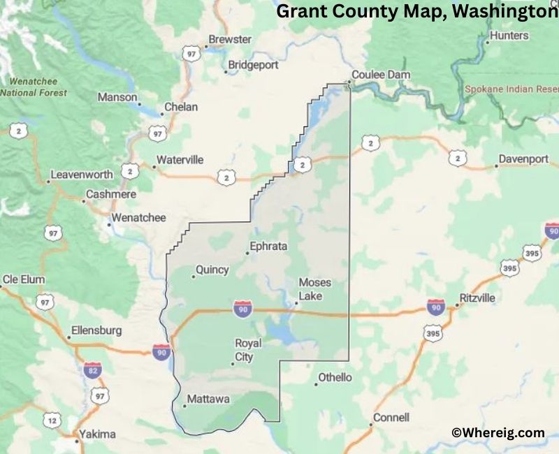 Map of Grant County, Washington