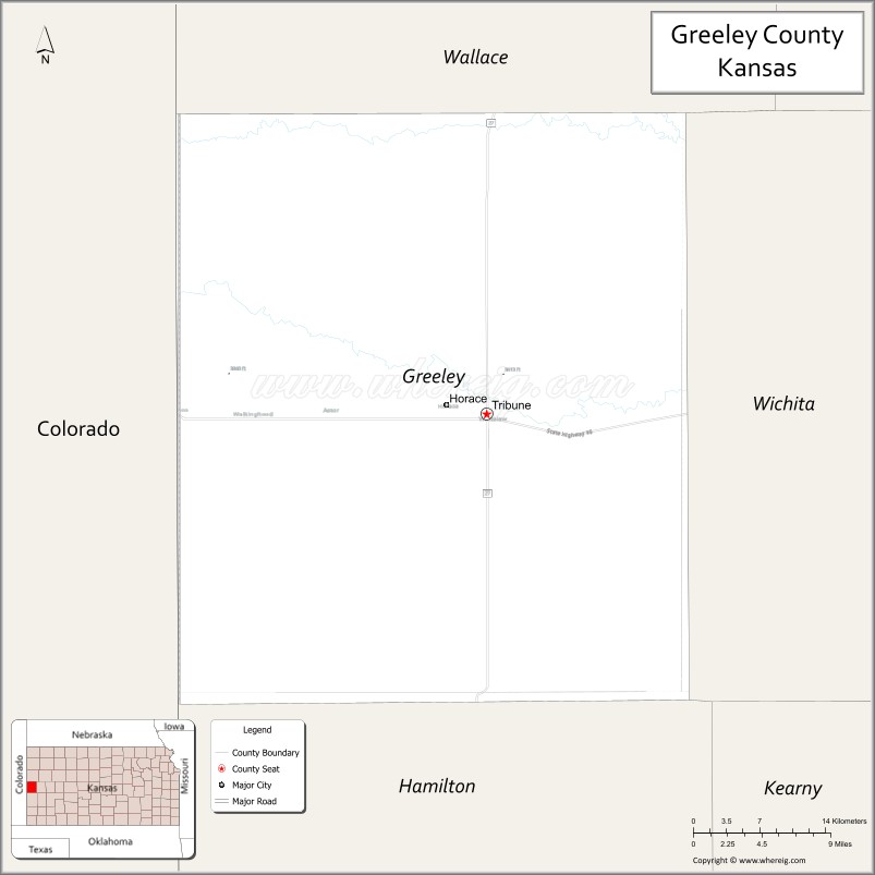 Map of Greeley County, Kansas