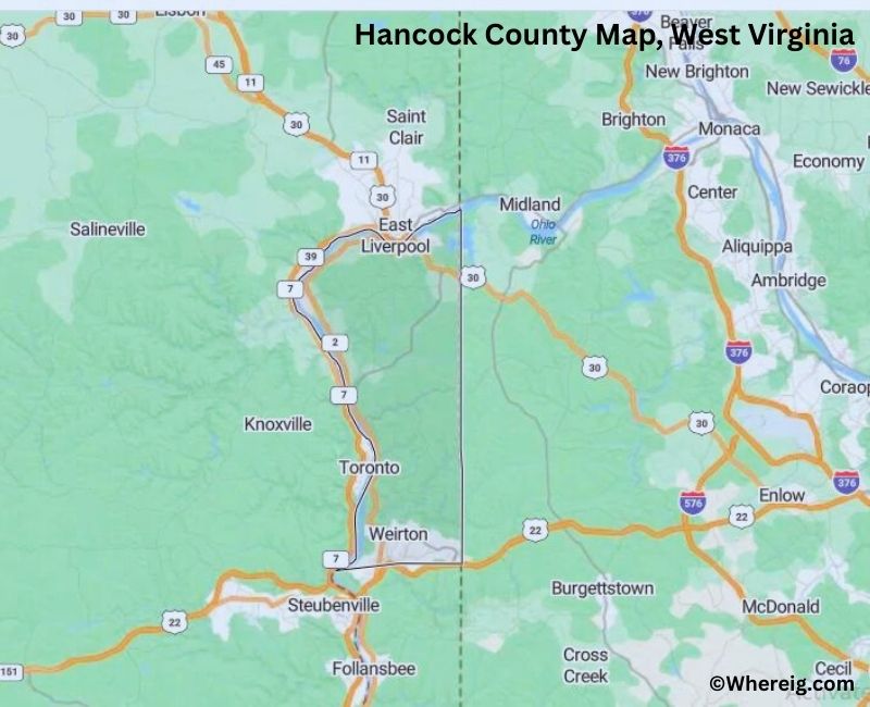 Map of Hancock County, West Virginia