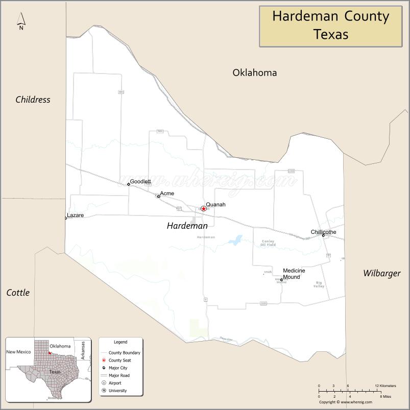 Map of Hardeman County, Texas