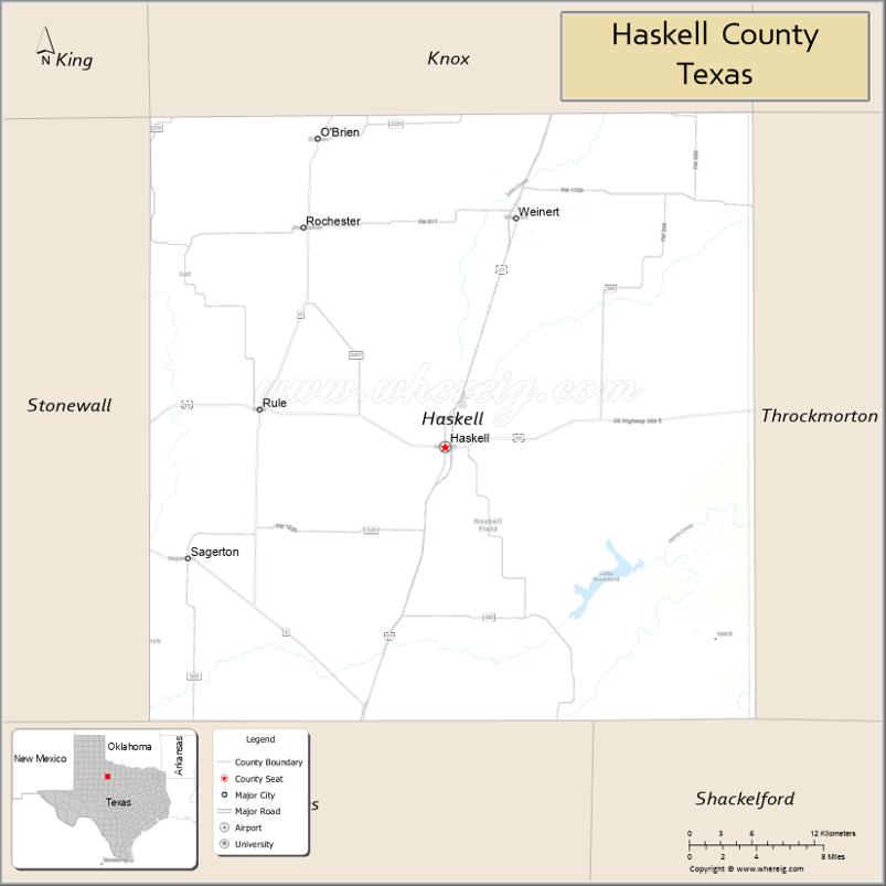 Map of Haskell County, Texas