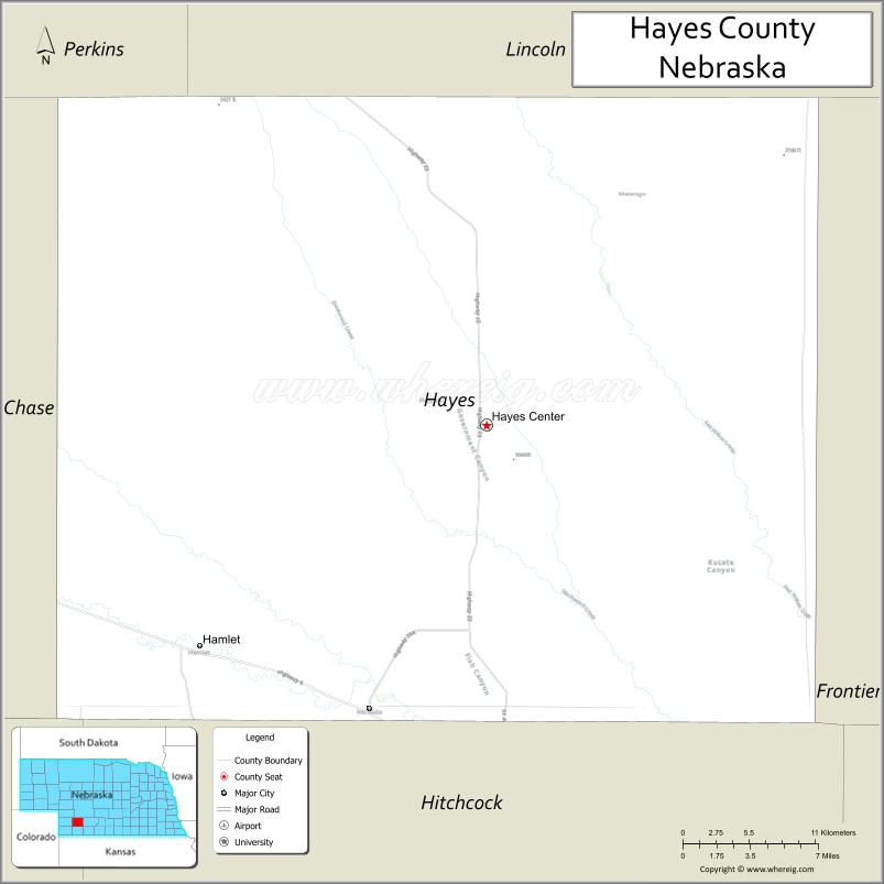Map of Hayes County, Nebraska