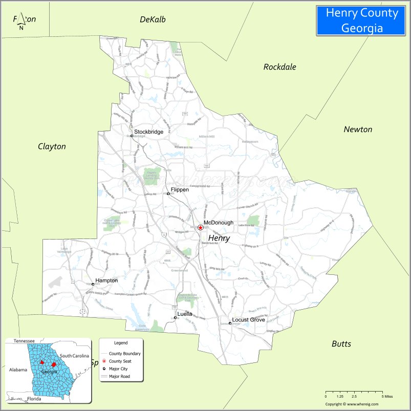 Map of Henry County, Georgia