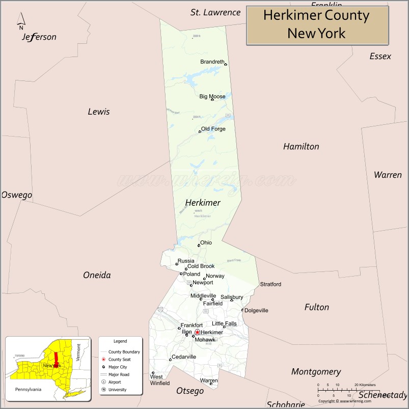 Map of Herkimer County, New York