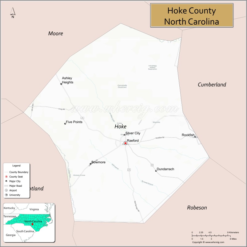 Map of Hoke County, North Carolina