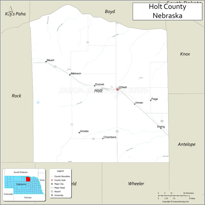 Map of Holt County, Nebraska