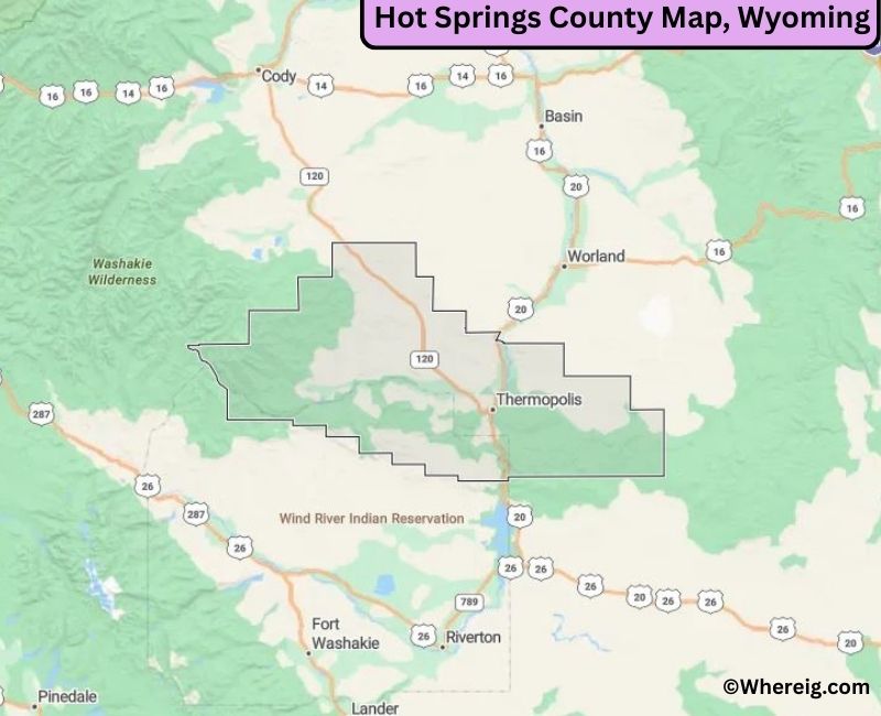 Map of Hot Springs County, Wyoming