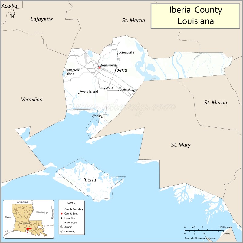 Map of Iberia Parish, Louisiana