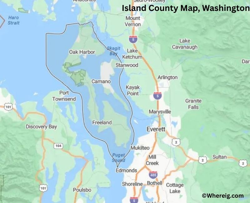 Map of Island County, Washington