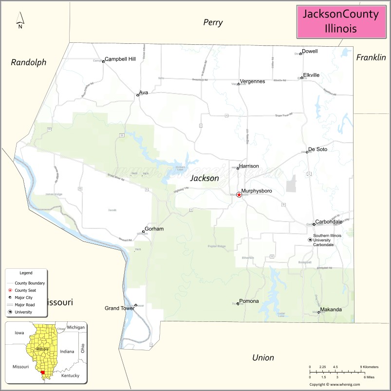 Map of Jackson County, Illinois