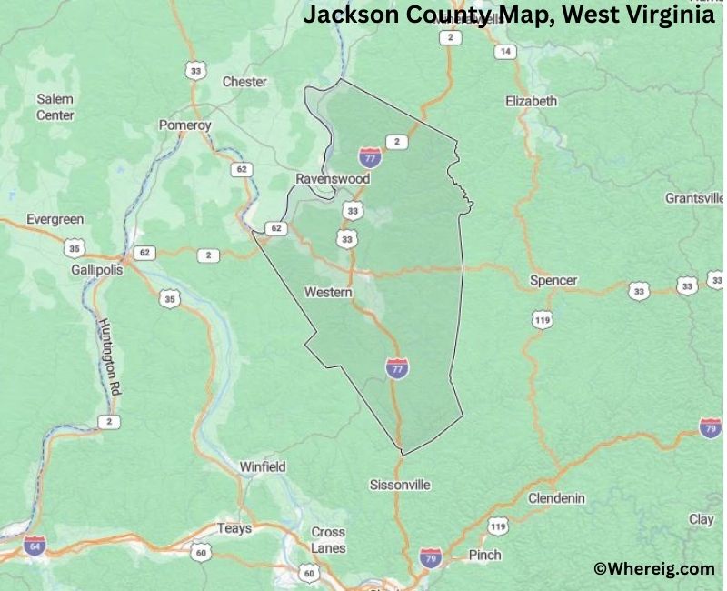 Map of Jackson County, West Virginia