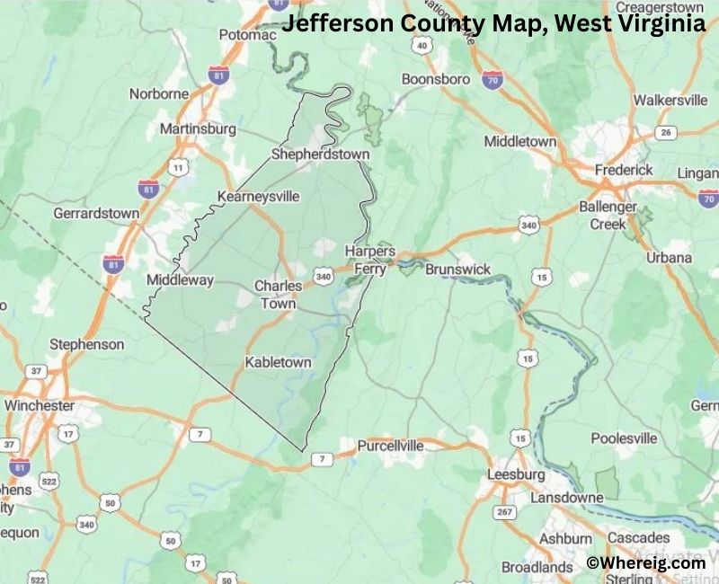 Map of Jefferson County, West Virginia
